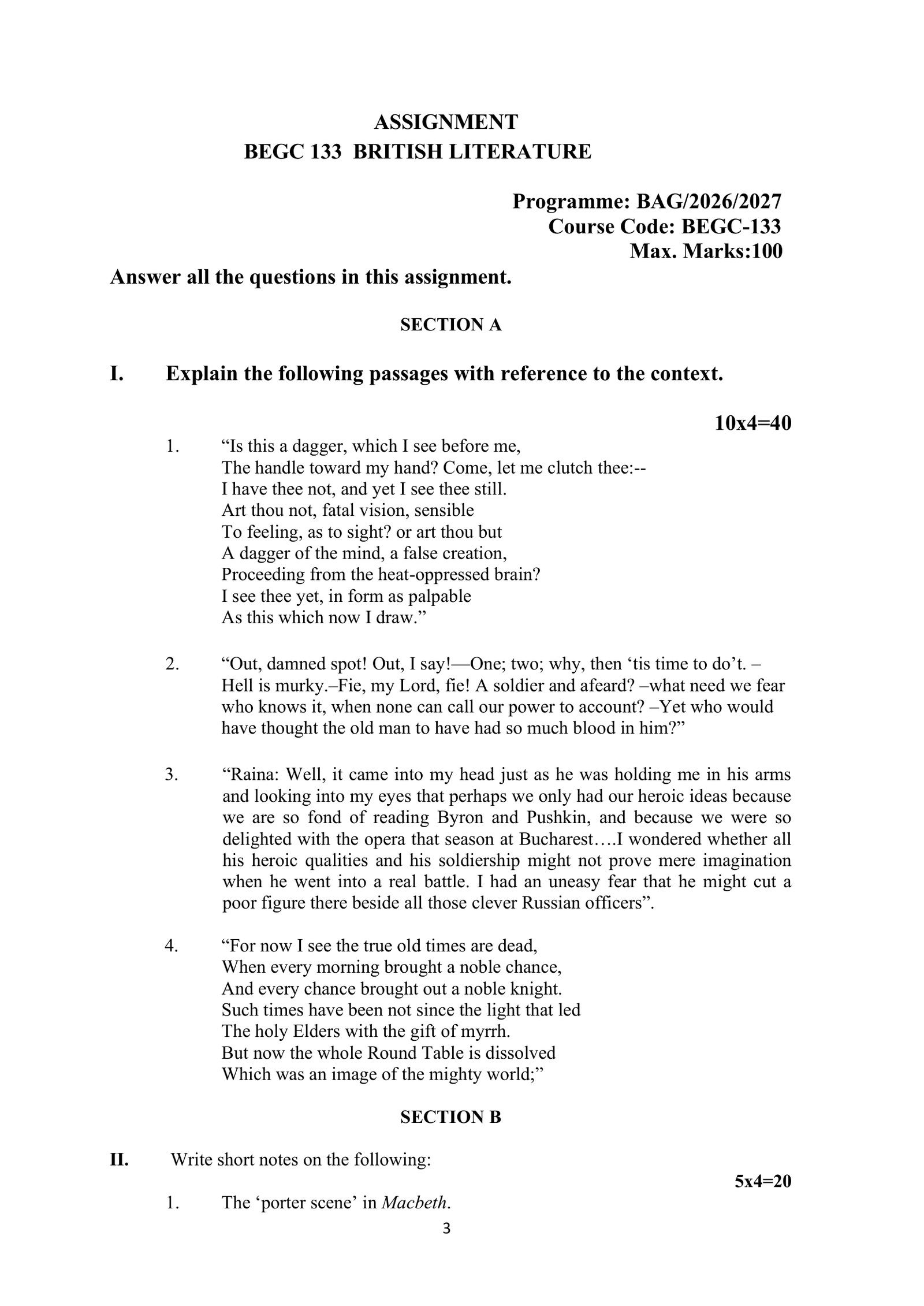 IGNOU BEGC-133 Solved Assignment 2026-27 – English Medium