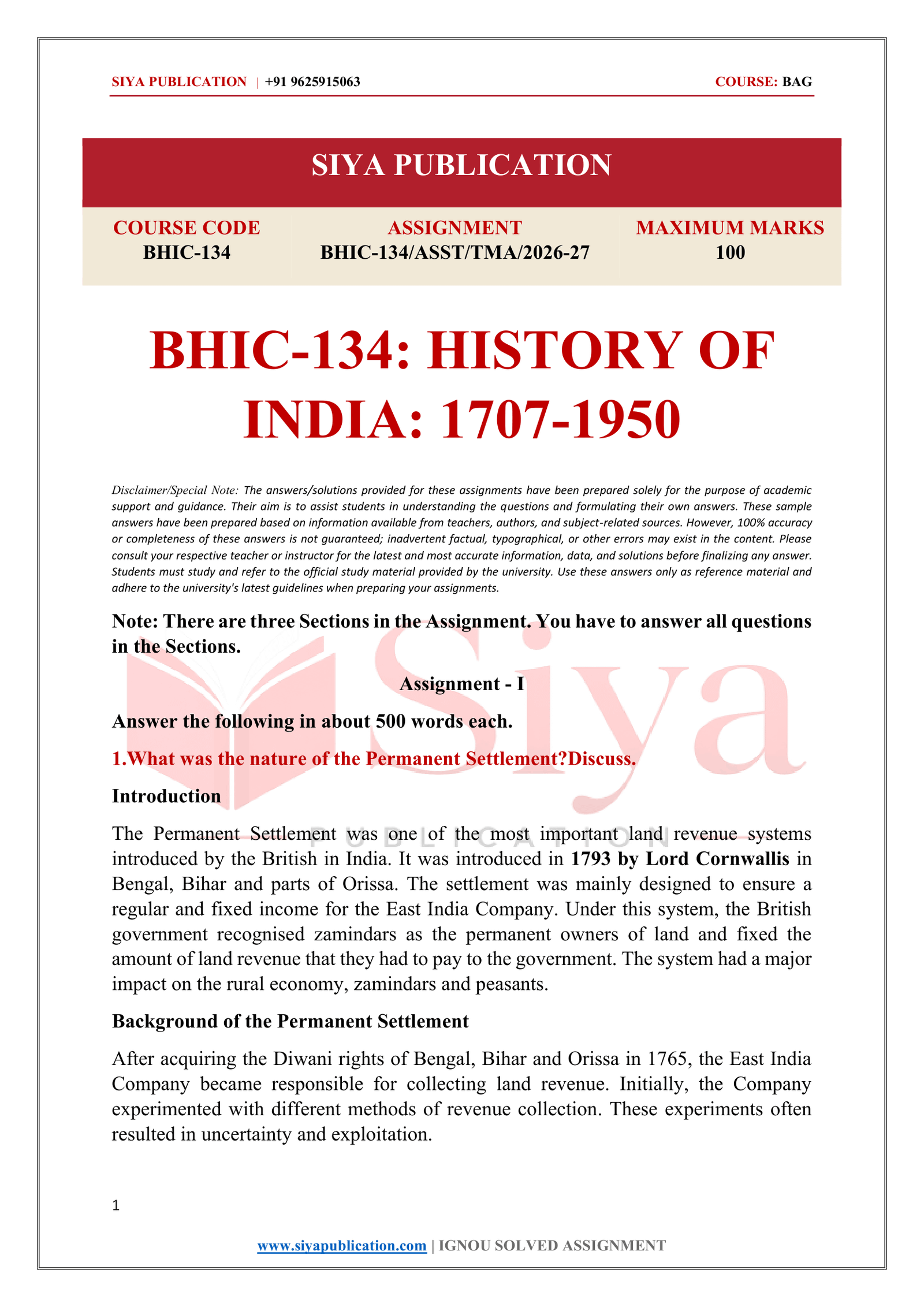 IGNOU BHIC-134 Solved Assignment 2026-27 – English Medium - Image 2