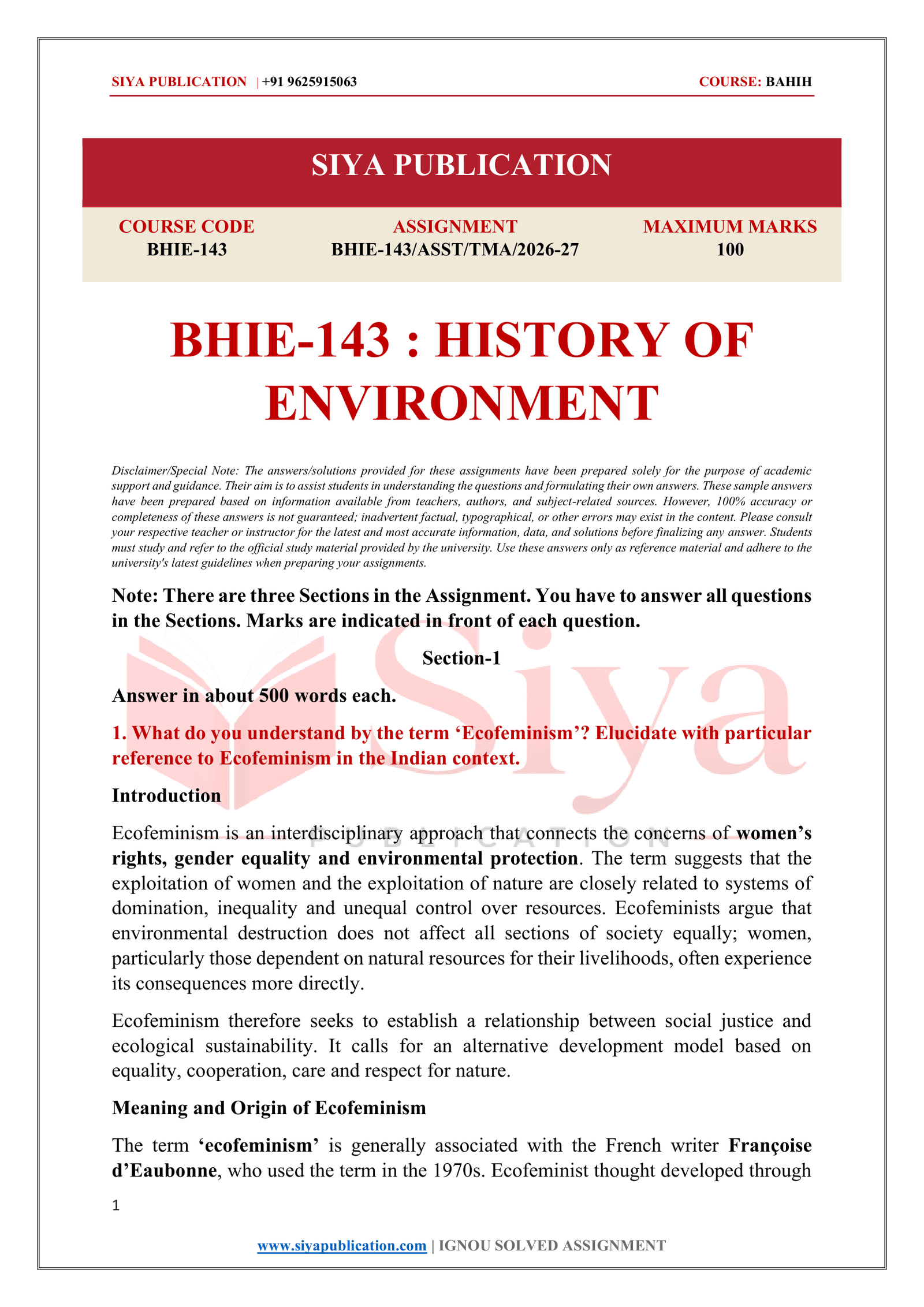 IGNOU BHIE-143 Solved Assignment 2026-27 – English Medium - Image 2
