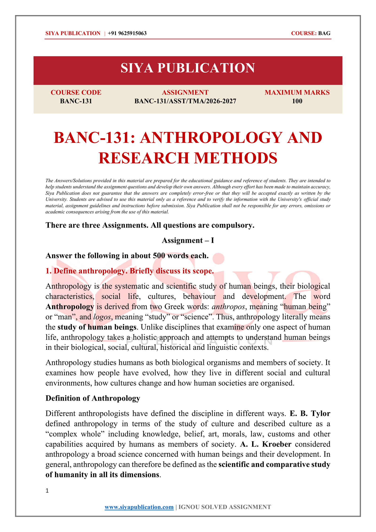 IGNOU BANC-131 Solved Assignment 2026-27 – English Medium - Image 2