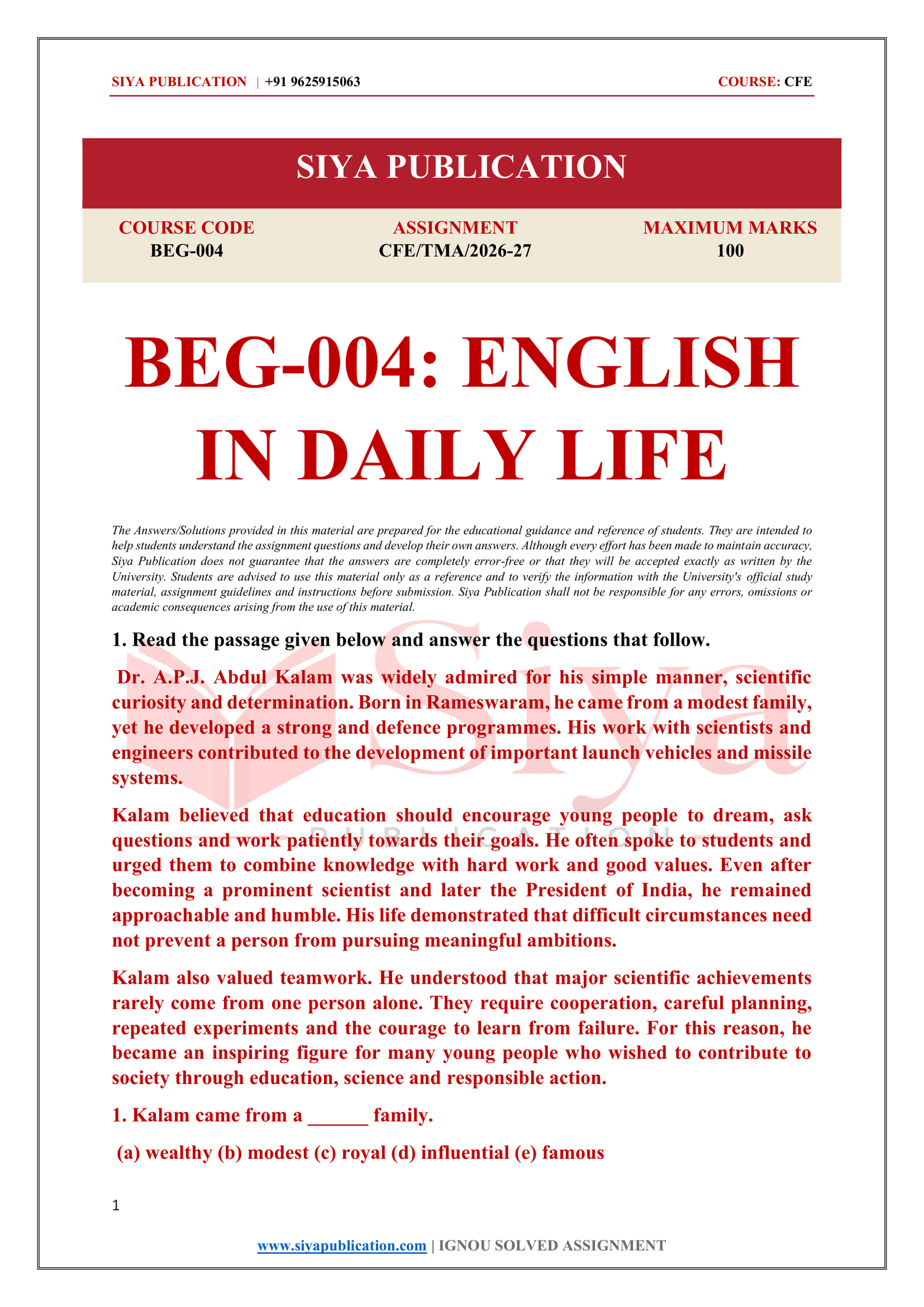 IGNOU BEG-004 Solved Assignment 2026-27 – English Medium - Image 2