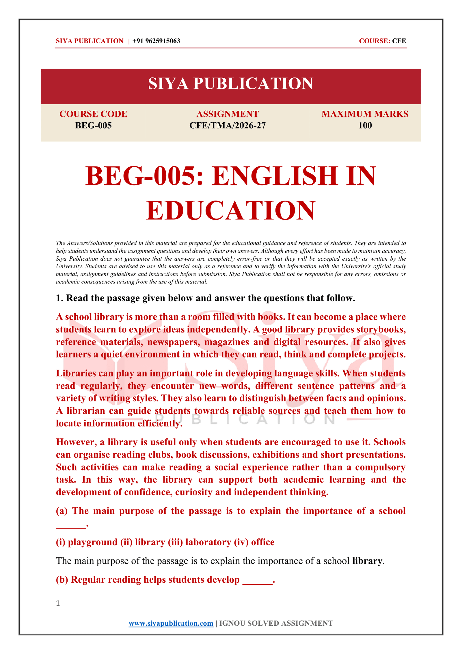 IGNOU BEG-005 Solved Assignment 2026-27 – English Medium - Image 2