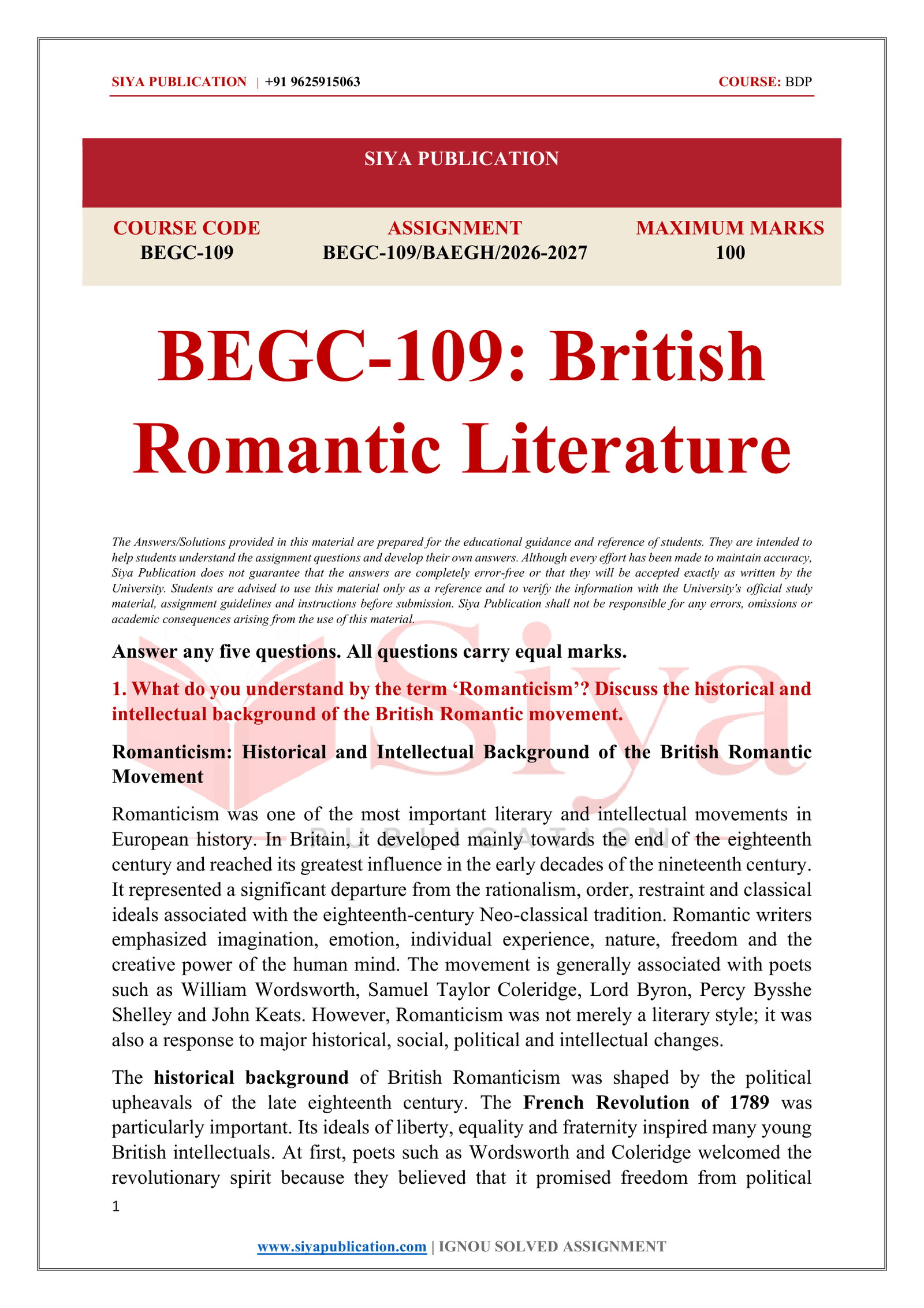 IGNOU BEGC-109 Solved Assignment 2026-27 – English Medium - Image 2