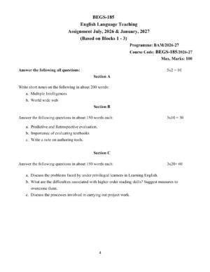 IGNOU BEGS-185 Solved Assignment 2026-27 – English Medium