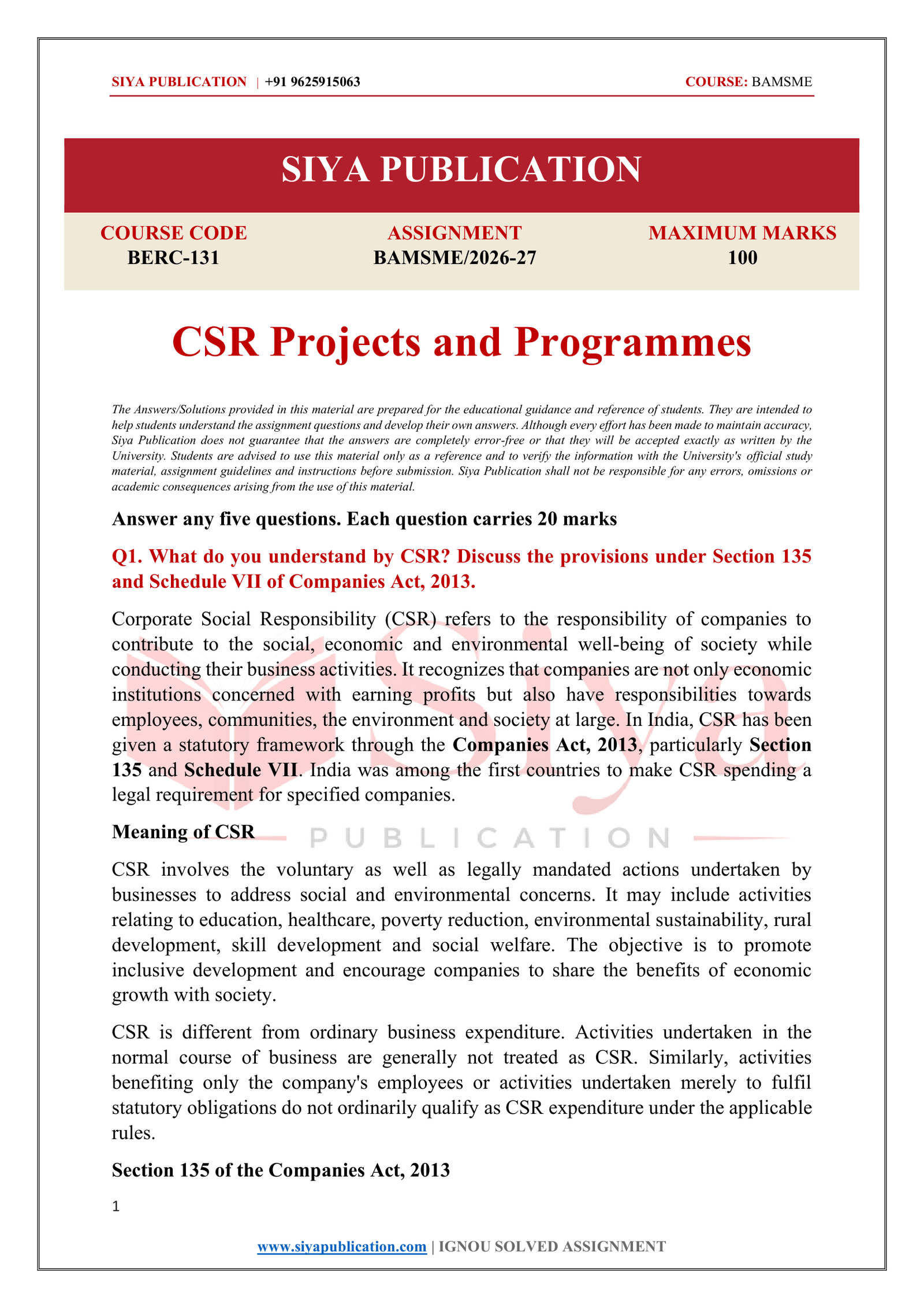 IGNOU BERC-131 Solved Assignment 2026-27 – English Medium - Image 2