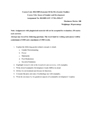 IGNOU BGS-005 Solved Assignment 2026-27 – English Medium
