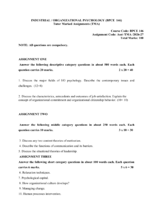 IGNOU BPCE-146 Solved Assignment 2026-27 – English Medium