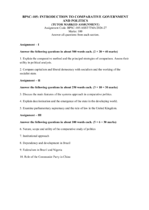 IGNOU BPSC-105 Solved Assignment 2026-27 – English Medium