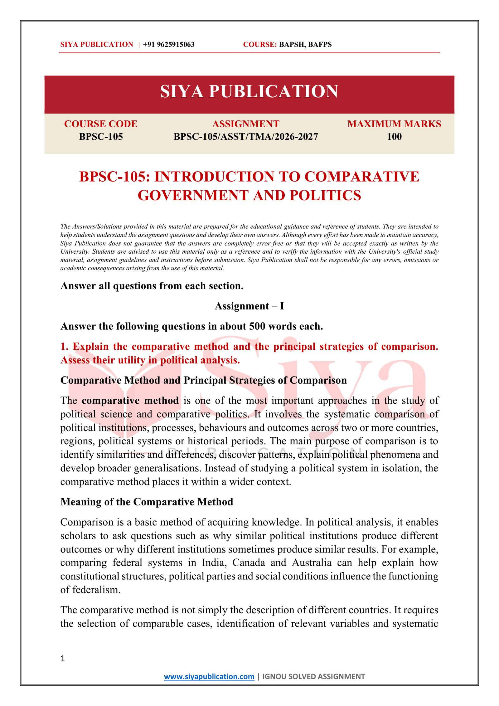 IGNOU BPSC-105 Solved Assignment 2026-27 – English Medium - Image 2