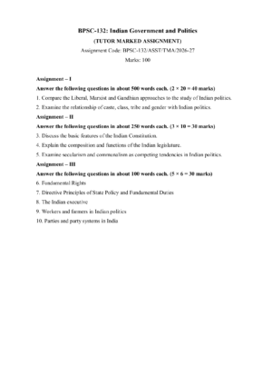 IGNOU BPSC-132 Solved Assignment 2026-27 – English Medium
