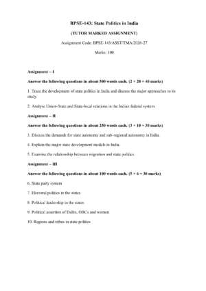 IGNOU BPSE-143 Solved Assignment 2026-27 – English Medium