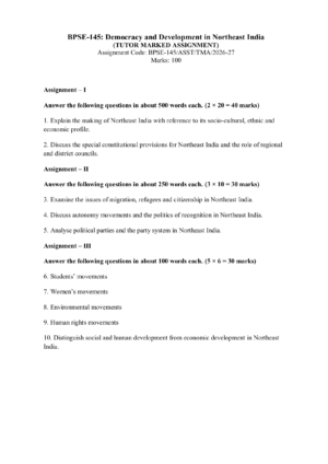 IGNOU BPSE-145 Solved Assignment 2026-27 – English Medium
