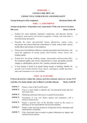 IGNOU BPVC-101 Solved Assignment 2026-27 – English Medium