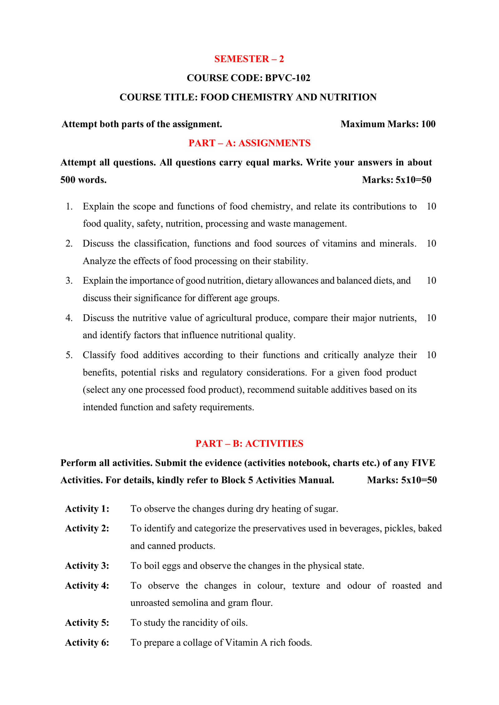 IGNOU BPVC-102 Solved Assignment 2026-27 – English Medium
