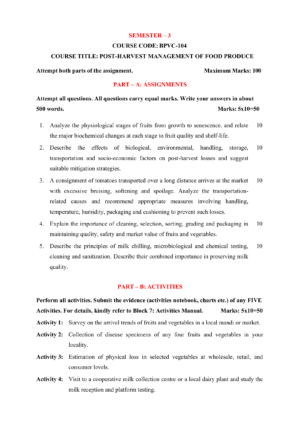 IGNOU BPVC-104 Solved Assignment 2026-27 – English Medium