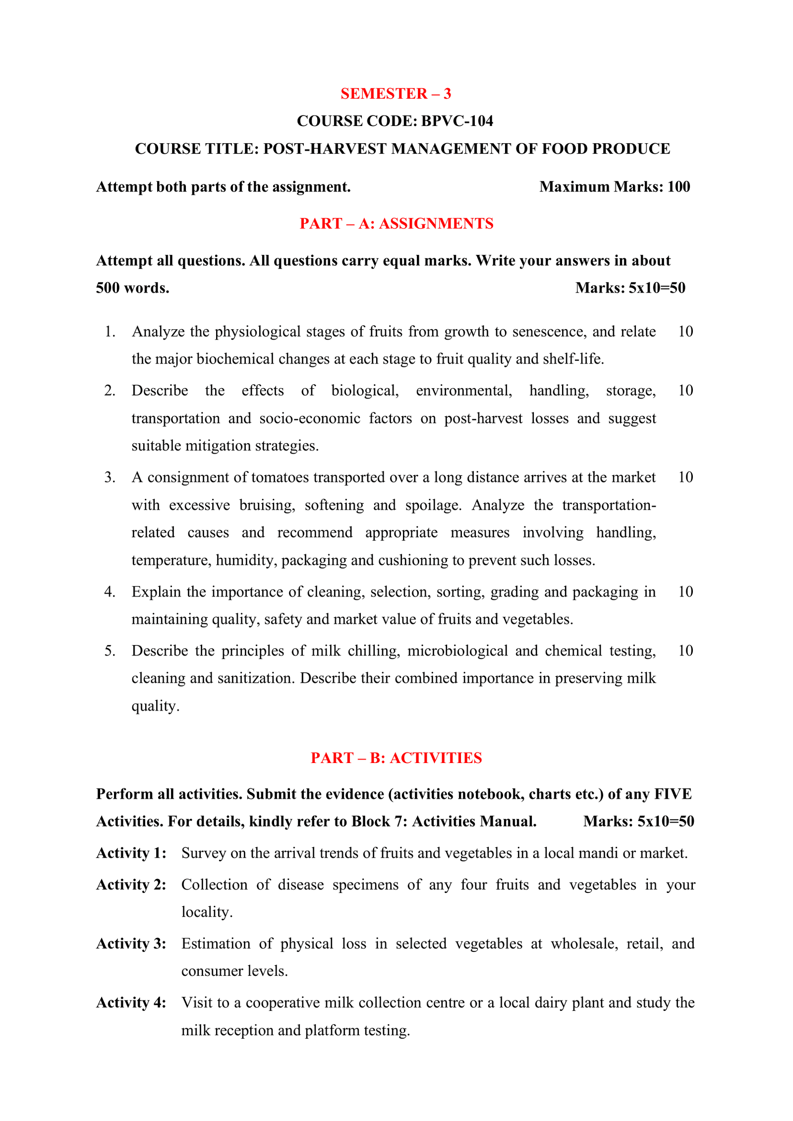 IGNOU BPVC-104 Solved Assignment 2026-27 – English Medium