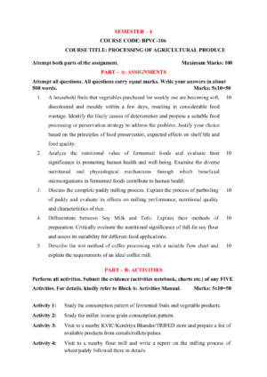 IGNOU BPVC-106 Solved Assignment 2026-27 – English Medium
