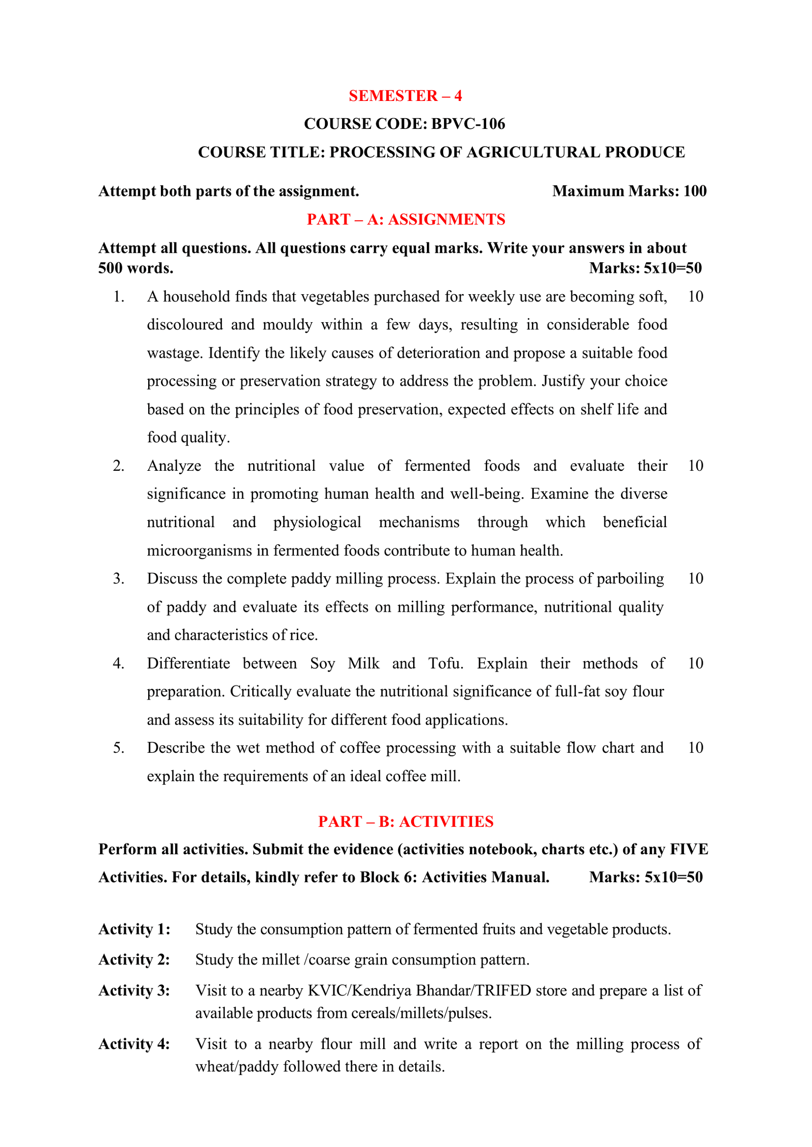 IGNOU BPVC-106 Solved Assignment 2026-27 – English Medium