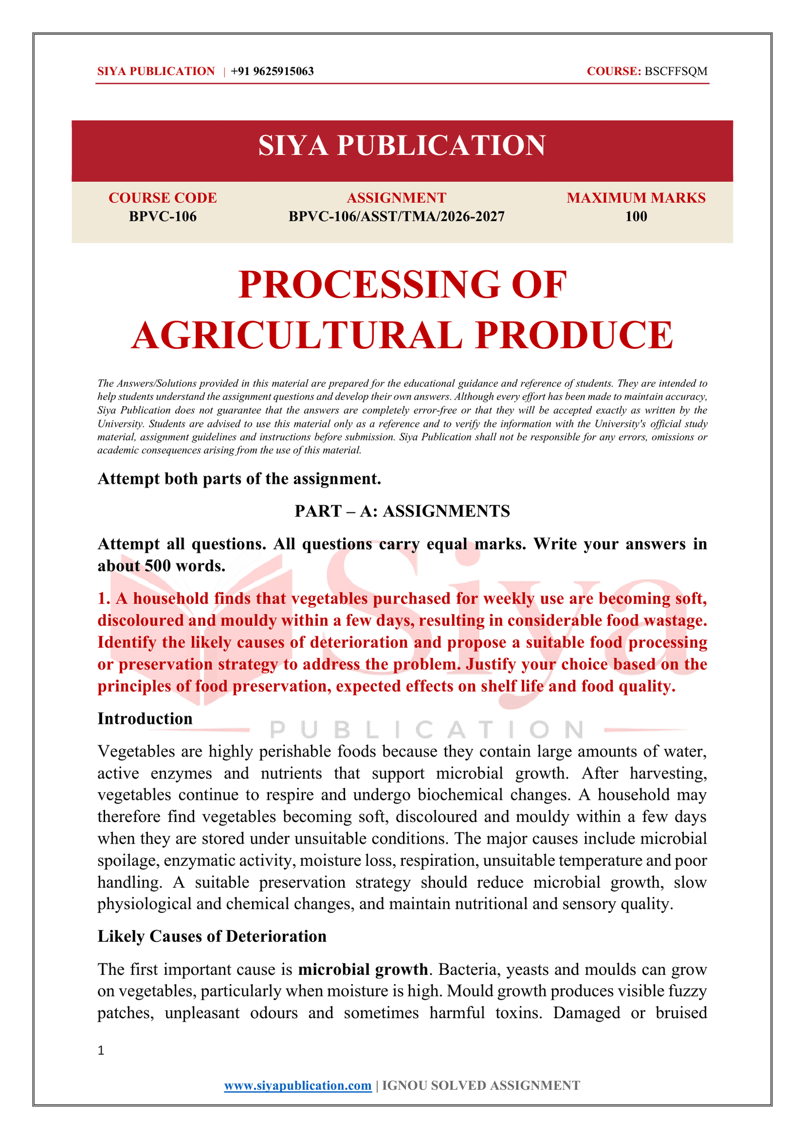 IGNOU BPVC-106 Solved Assignment 2026-27 – English Medium - Image 2