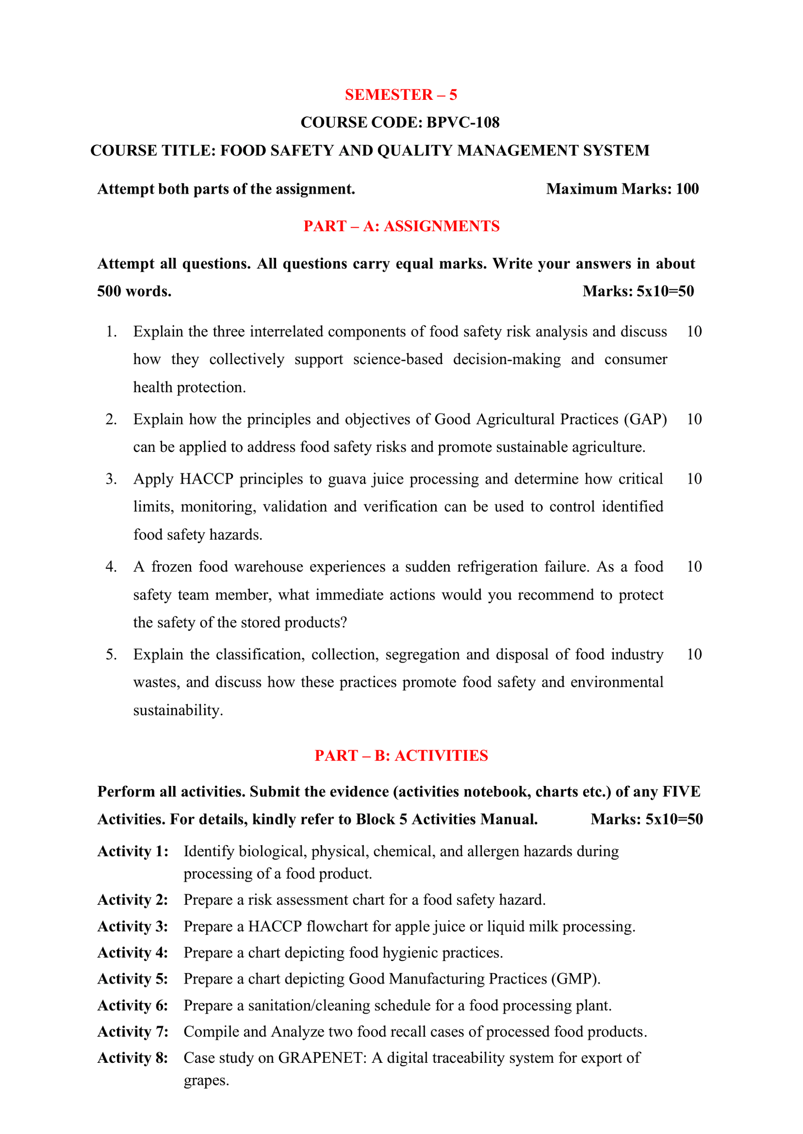 IGNOU BPVC-108 Solved Assignment 2026-27 – English Medium