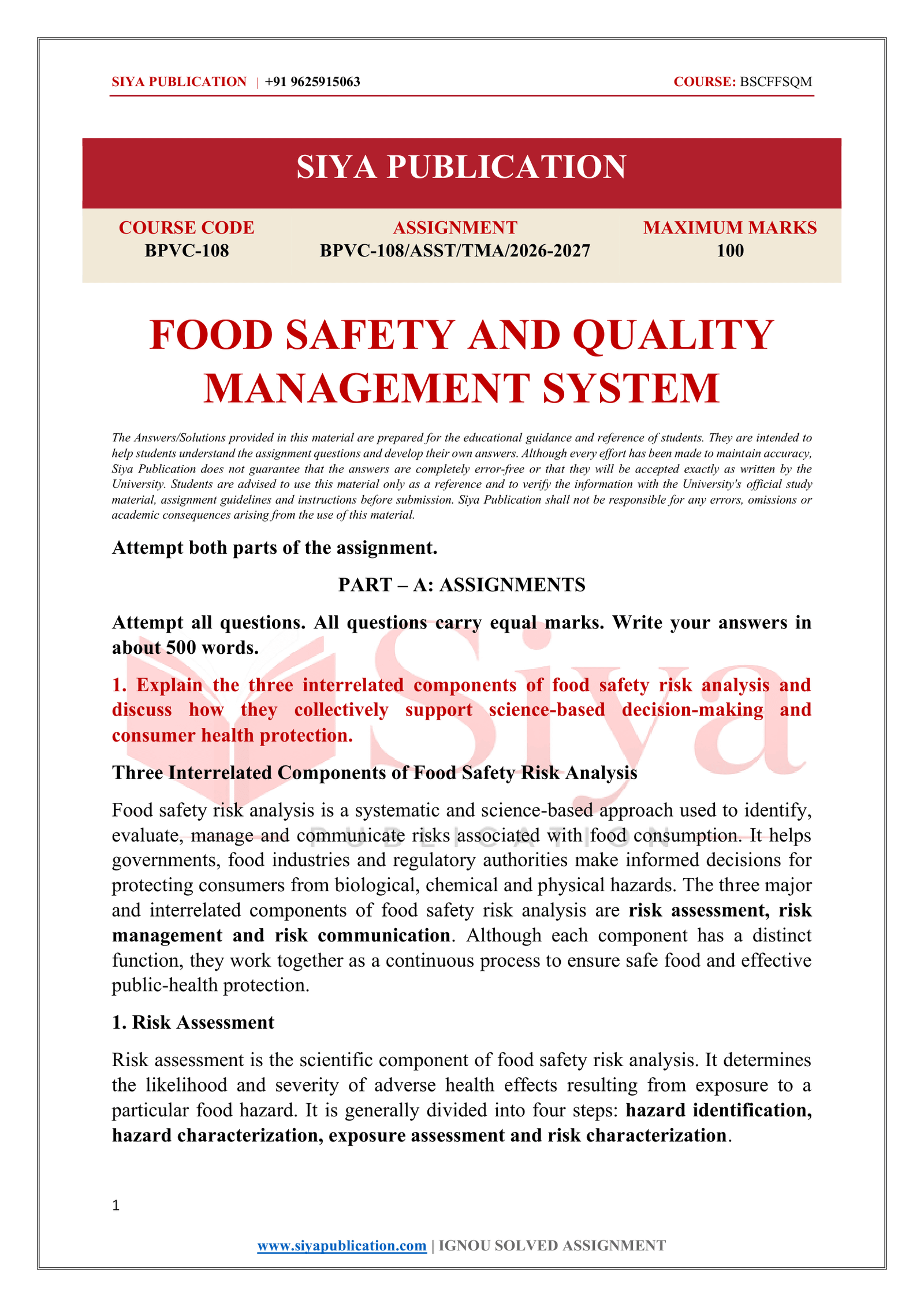 IGNOU BPVC-108 Solved Assignment 2026-27 – English Medium - Image 2