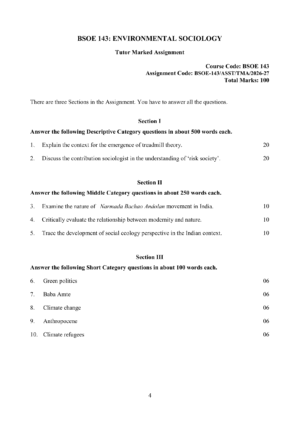 IGNOU BSOE-143 Solved Assignment 2026-27 – English Medium