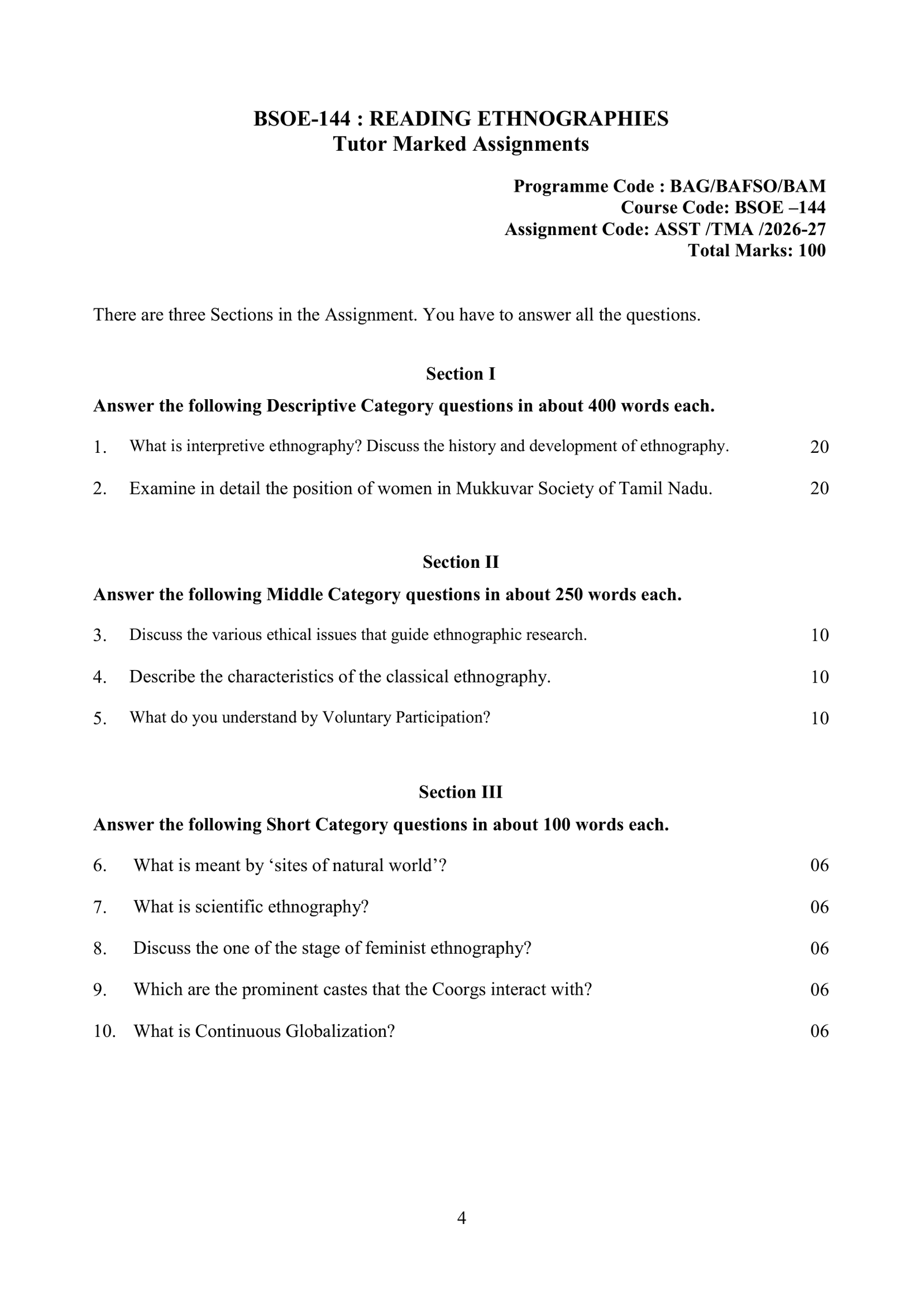 IGNOU BSOE-144 Solved Assignment 2026-27 – English Medium