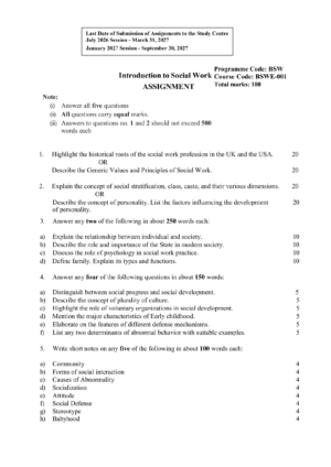 IGNOU BSWE-001 Solved Assignment 2026-27 – English Medium