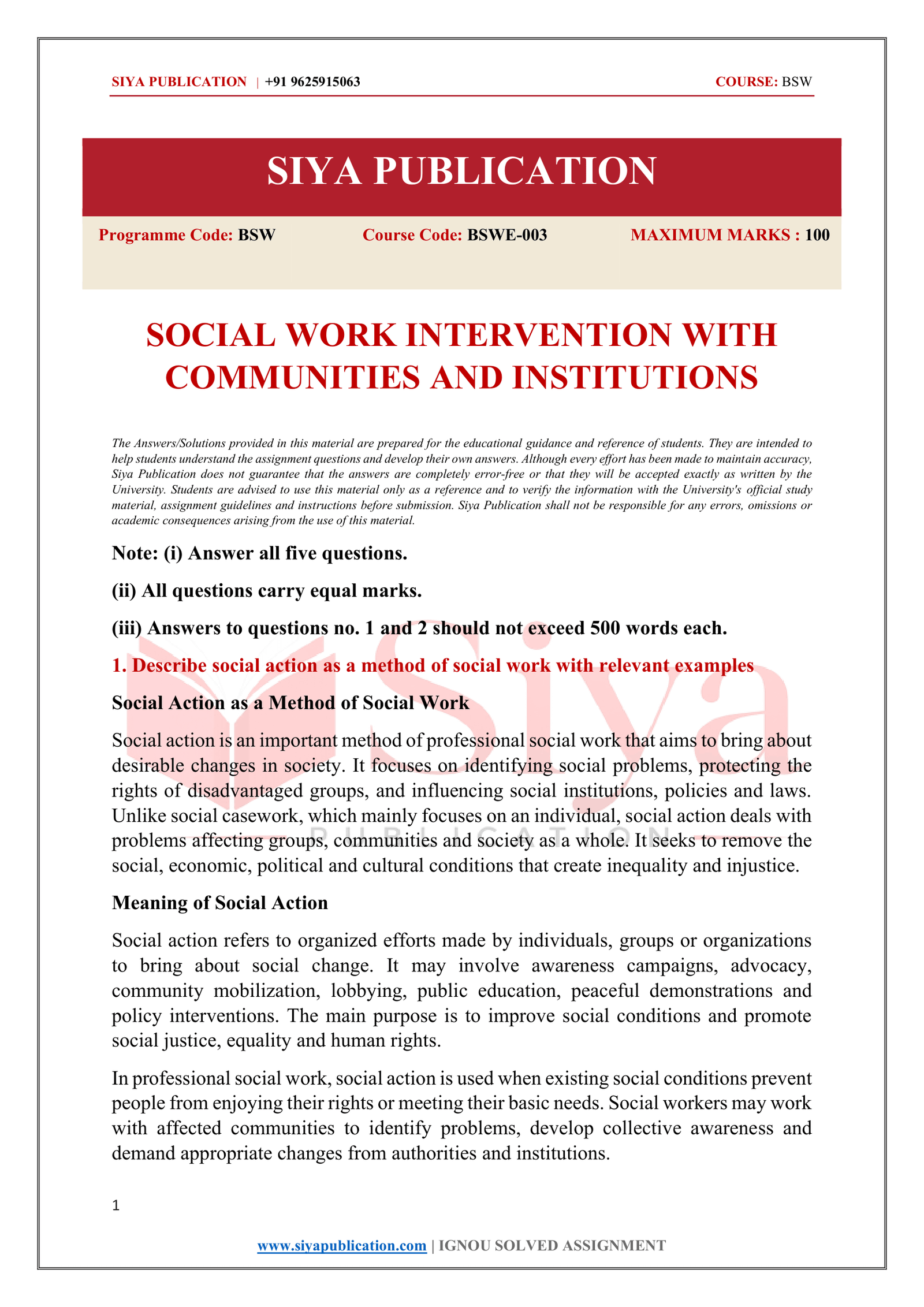 IGNOU BSWE-003 Solved Assignment 2026-27 – English Medium - Image 2