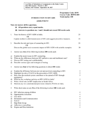 IGNOU BSWE-005 Solved Assignment 2026-27 – English Medium