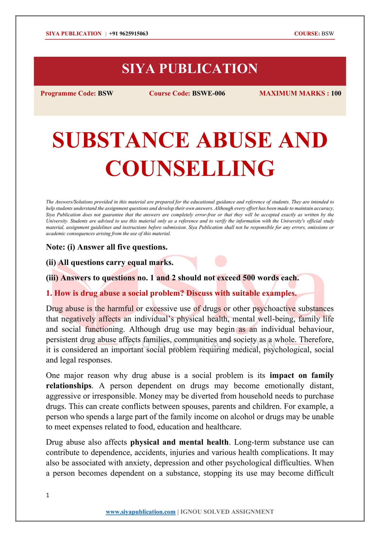 IGNOU BSWE-006 Solved Assignment 2026-27 – English Medium - Image 2