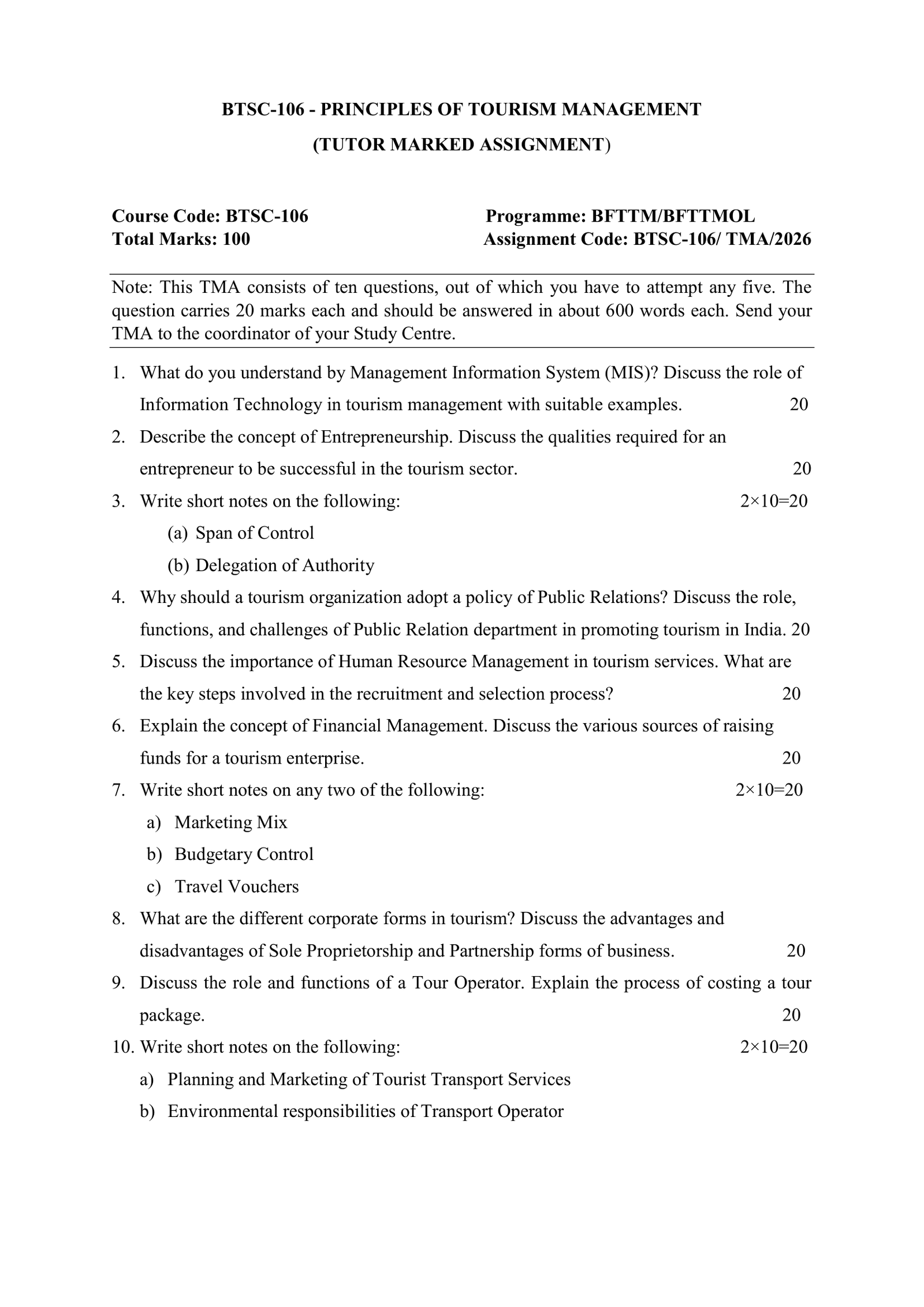 IGNOU BTSC-106 Solved Assignment 2026-27 – English Medium