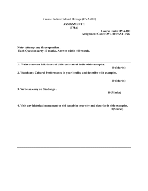 IGNOU OVA-001 Solved Assignment JULY 2026 – English Medium