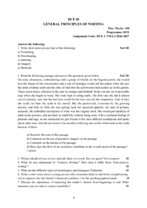 IGNOU DCE-01 Solved Assignment 2026-27 – English Medium