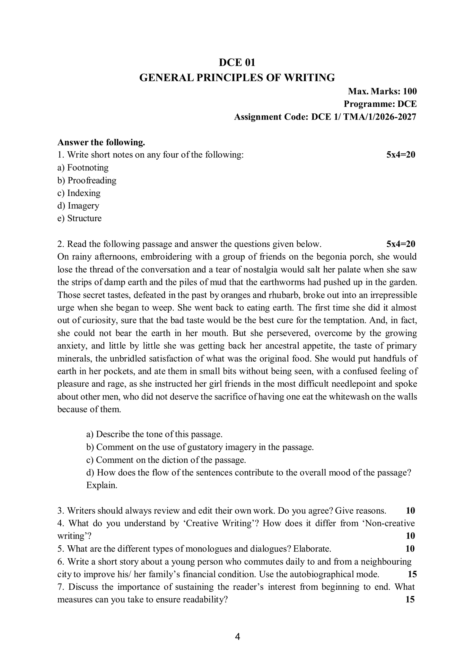 IGNOU DCE-01 Solved Assignment 2026-27 – English Medium