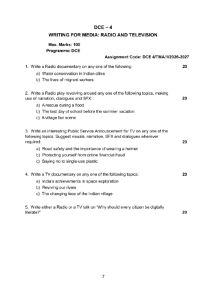 IGNOU DCE-04 Solved Assignment 2026-27 – English Medium