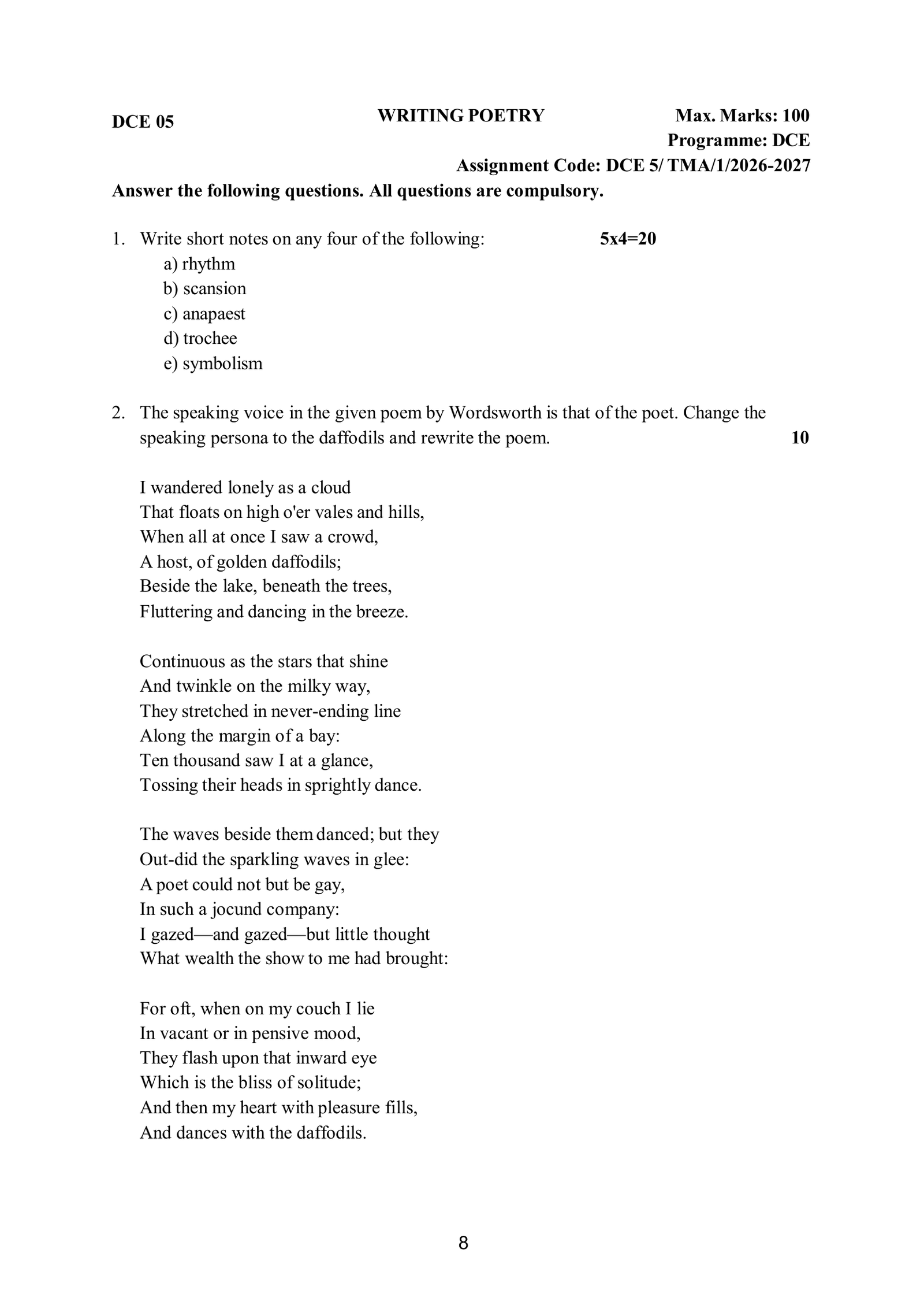 IGNOU DCE-05 Solved Assignment 2026-27 – English Medium
