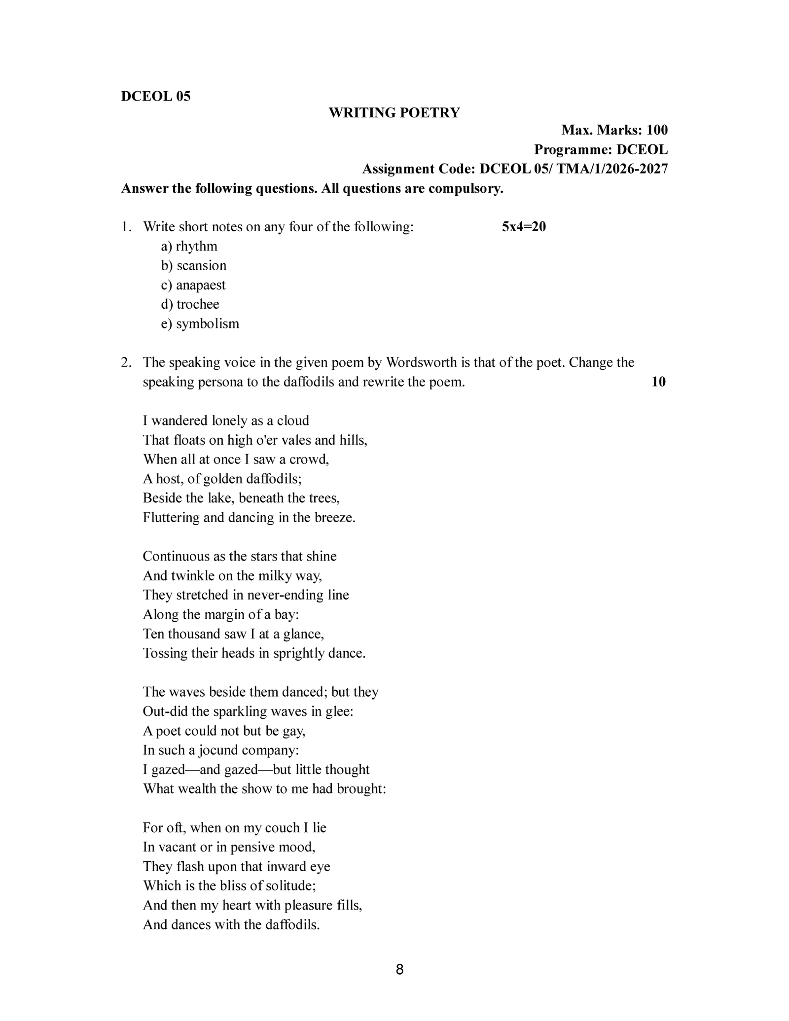 IGNOU DCEOL-05 Solved Assignment 2026-27 – English Medium