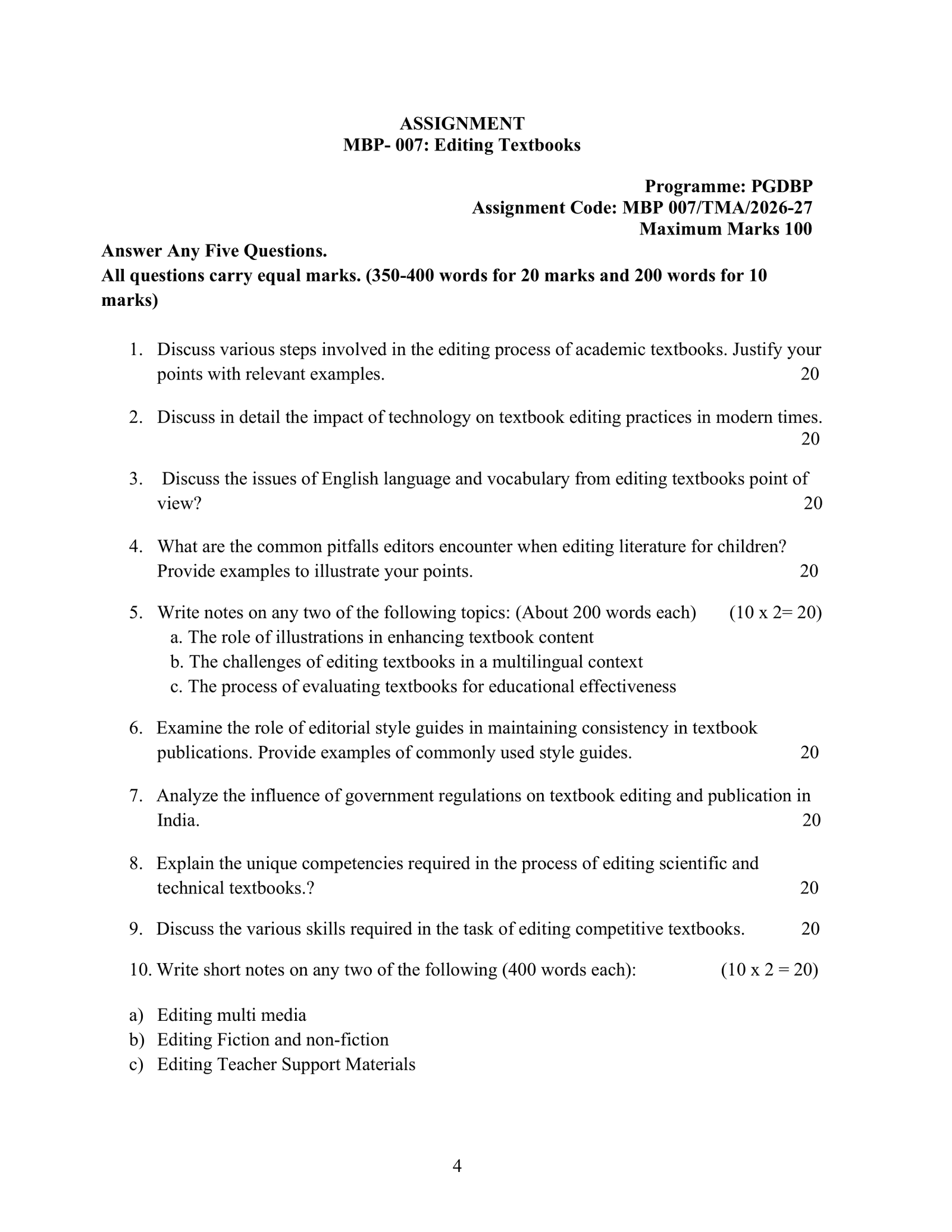 IGNOU MBP-007 Solved Assignment 2026-27 – English Medium