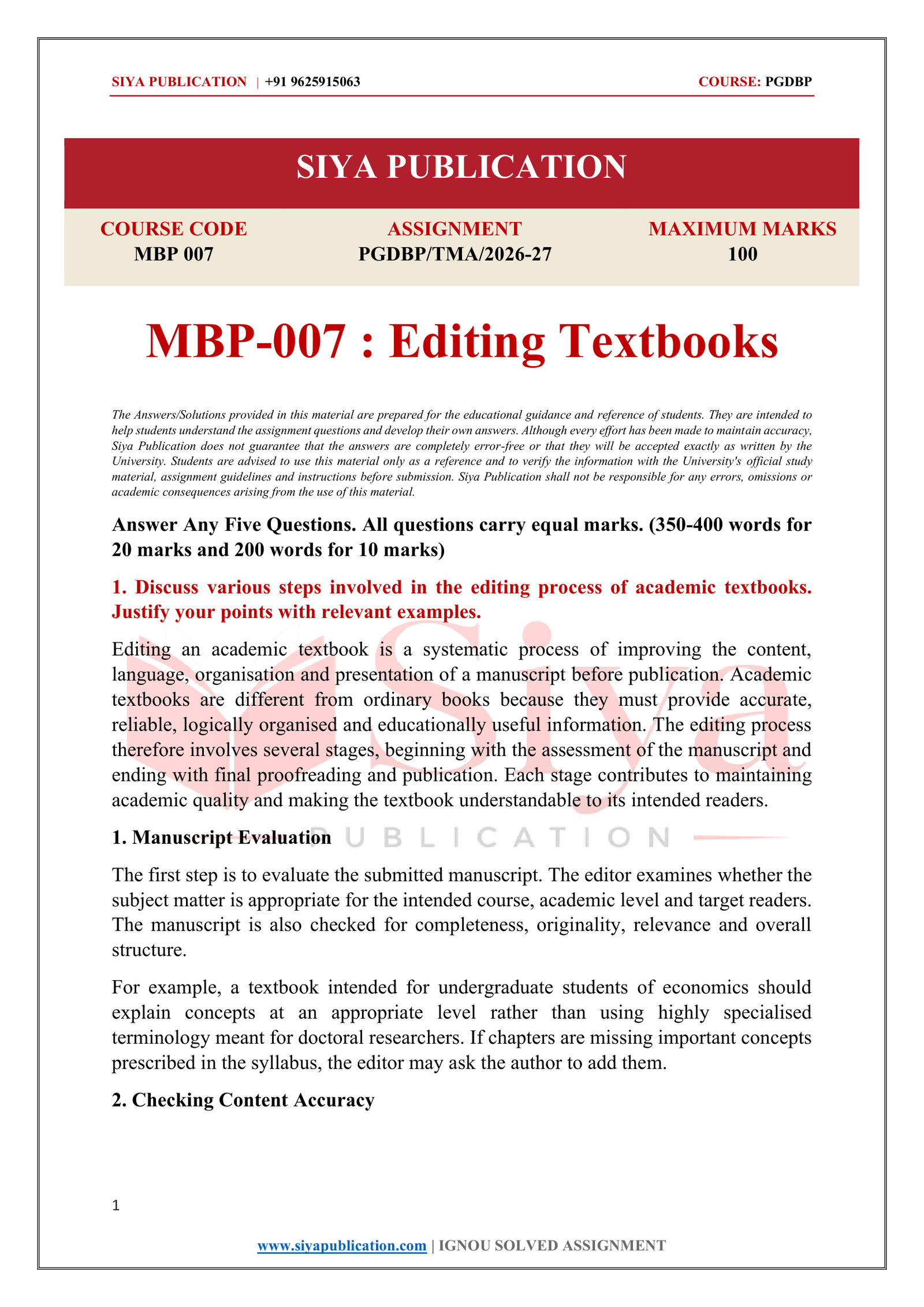 IGNOU MBP-007 Solved Assignment 2026-27 – English Medium - Image 2