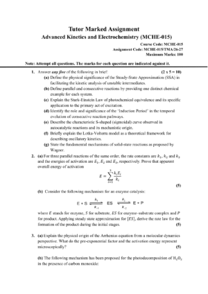 IGNOU MCHE-015 Solved Assignment 2026-27 – English Medium