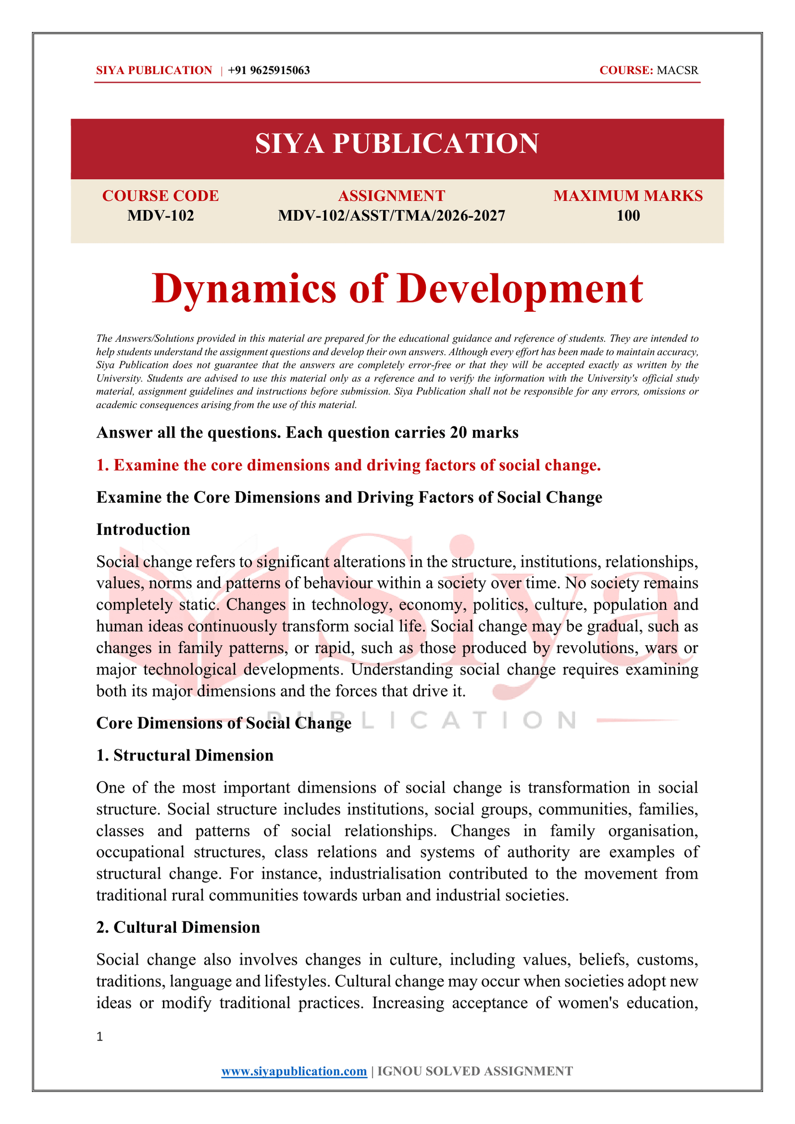 IGNOU MDV-102 Solved Assignment 2026-27 – English Medium - Image 2