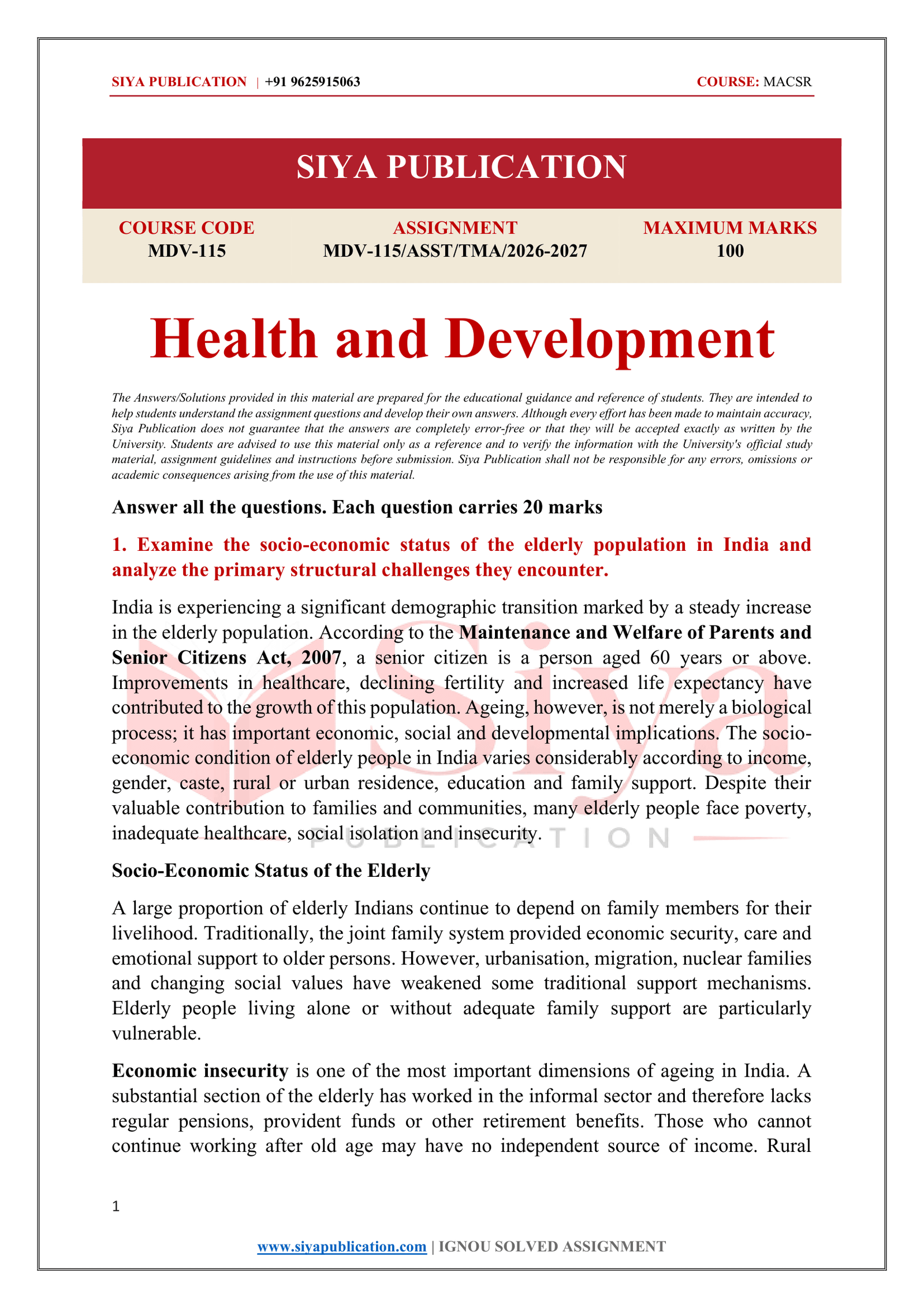 IGNOU MDV-115 Solved Assignment 2026-27 – English Medium - Image 2
