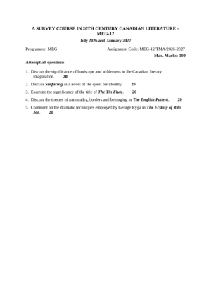 IGNOU MEG-012 Solved Assignment 2026-27 – English Medium
