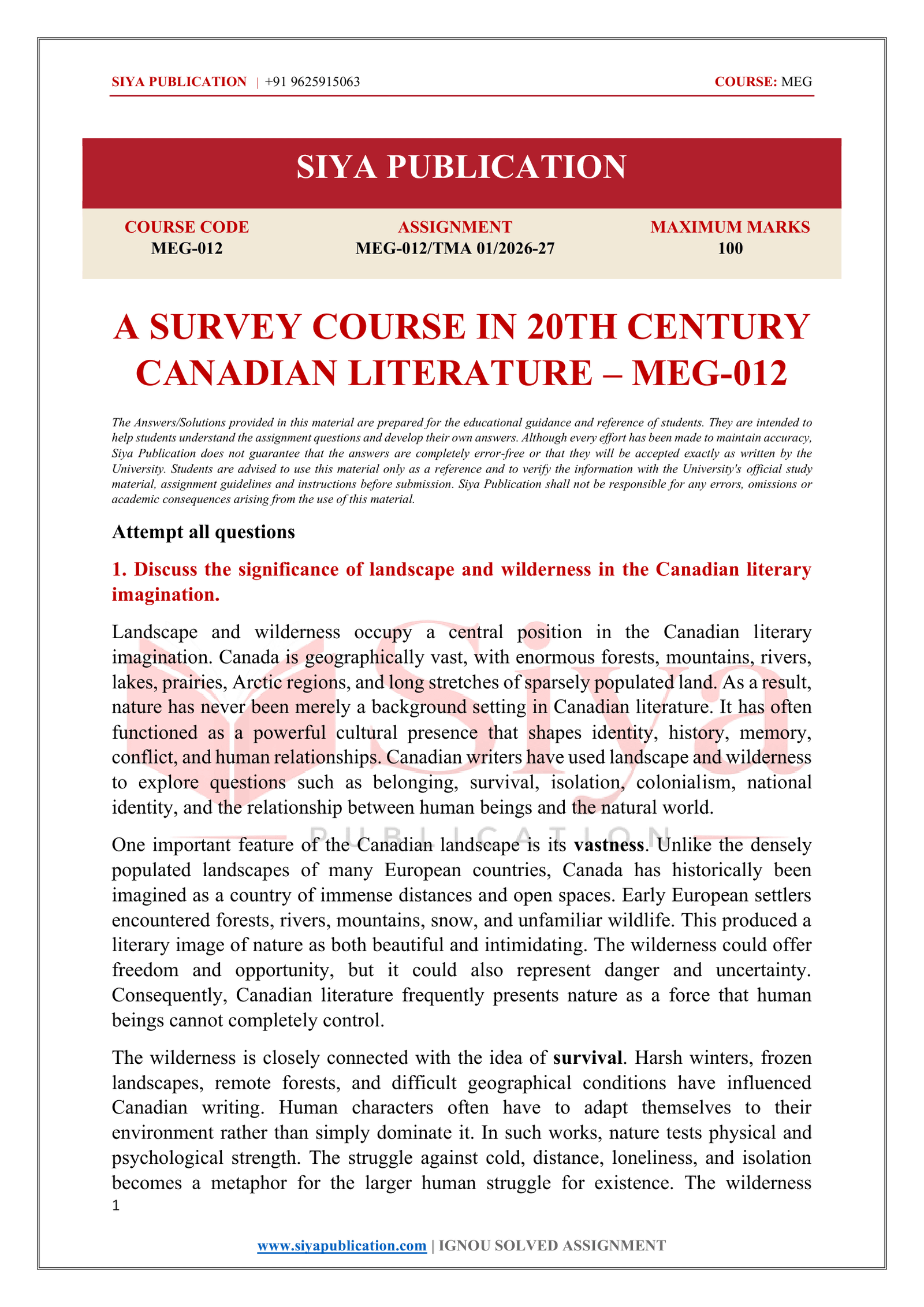 IGNOU MEG-012 Solved Assignment 2026-27 – English Medium - Image 2