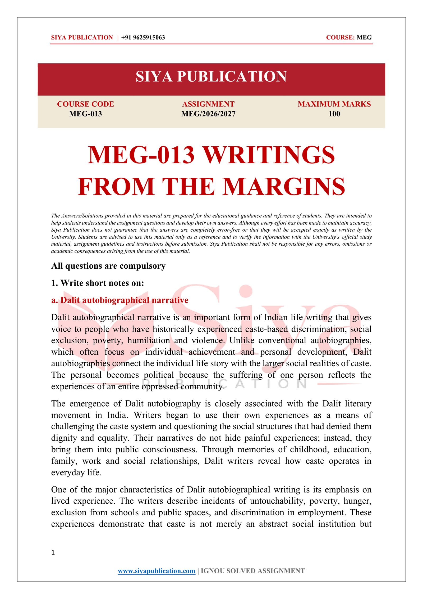 IGNOU MEG-013 Solved Assignment 2026-27 – English Medium - Image 2