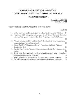IGNOU MEG-015 Solved Assignment 2026-27 – English Medium