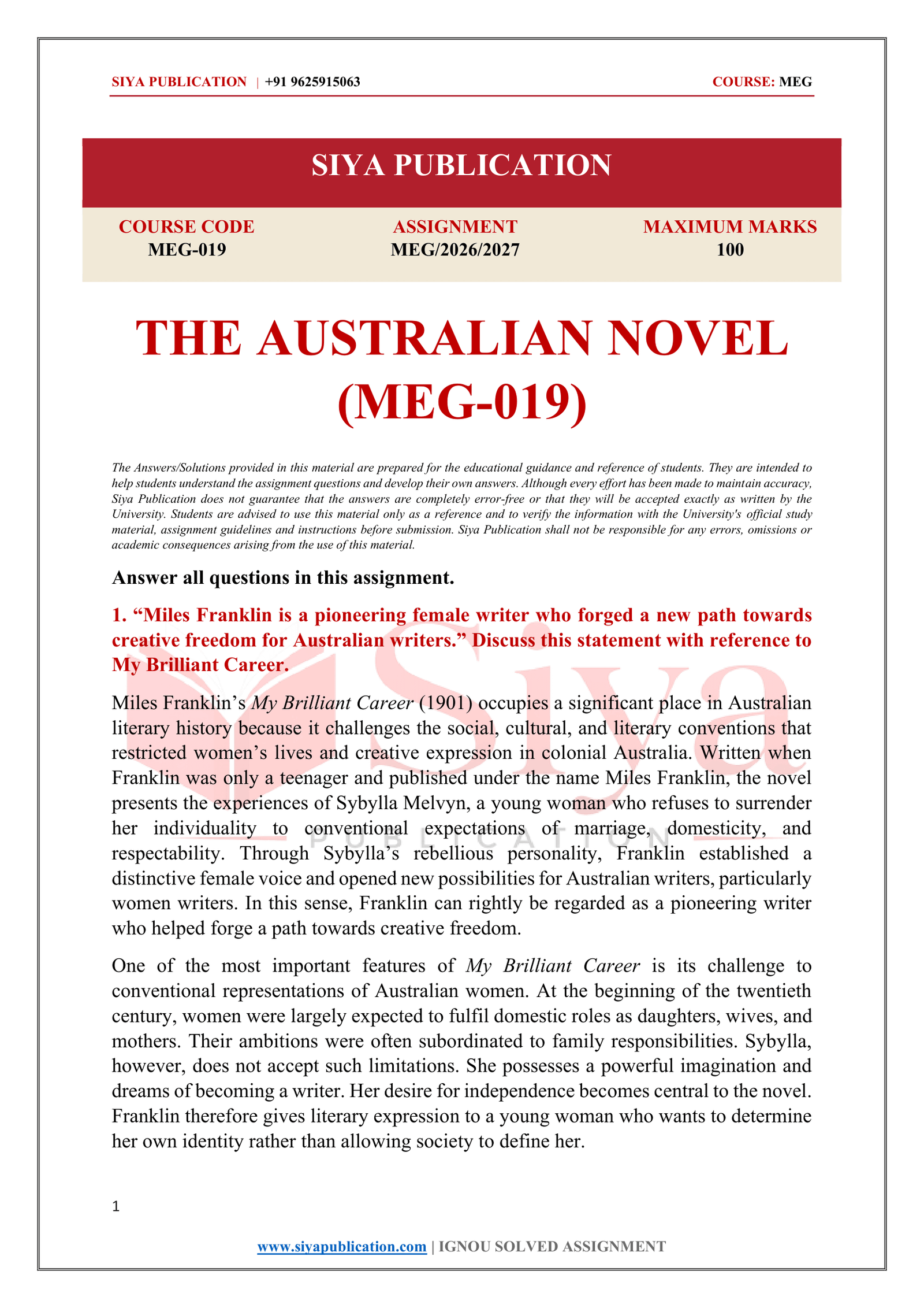 IGNOU MEG-019 Solved Assignment 2026-27 – English Medium - Image 2