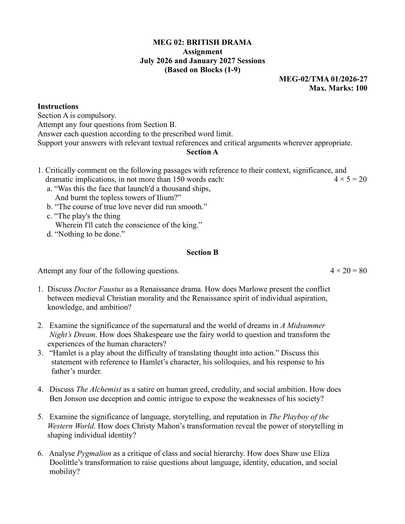 IGNOU MEG-02 Solved Assignment 2026-27 – English Medium