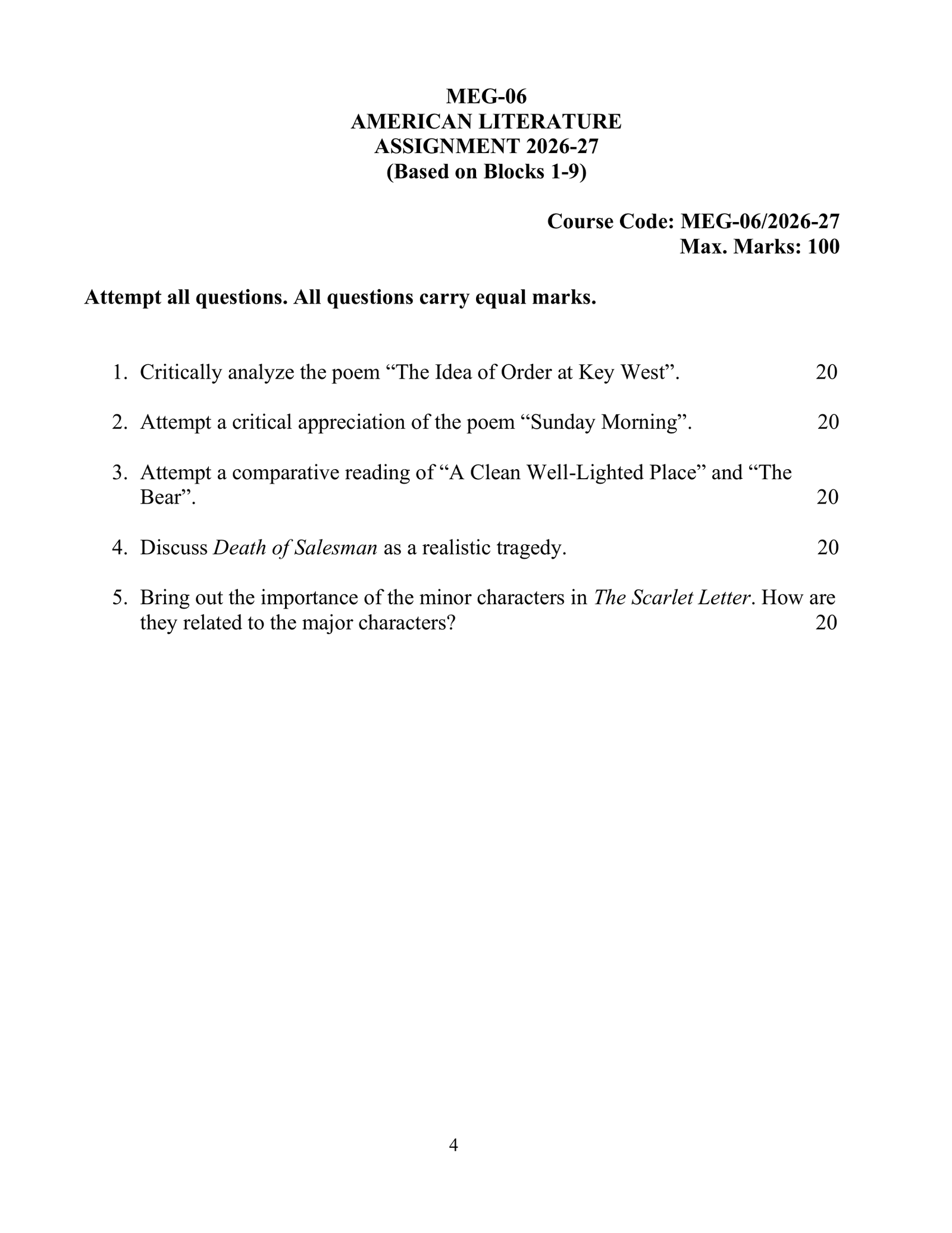 IGNOU MEG-06 Solved Assignment 2026-27 – English Medium
